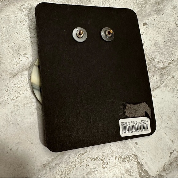 J. Crew Dangle Drop‎ Hoop Earrings women’s one size marble gray tone - Picture 3 of 3